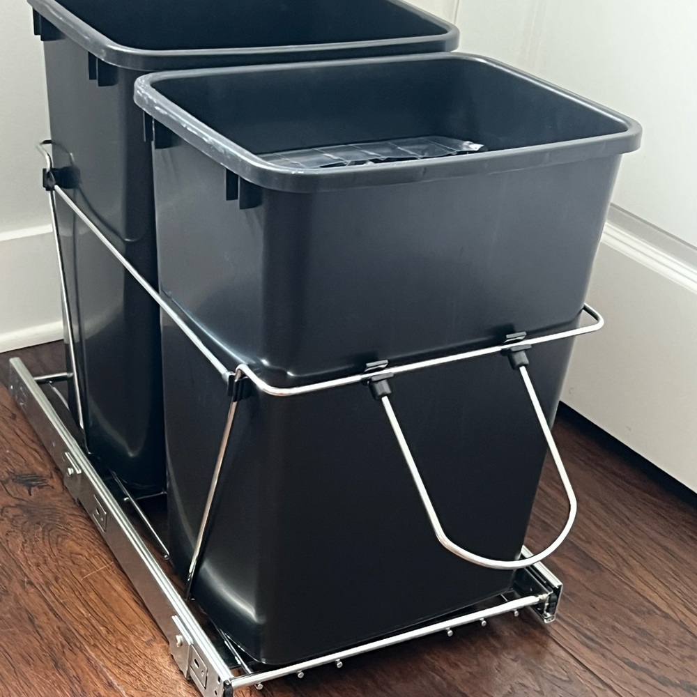 Dual Black Pull-Out Trash Bins